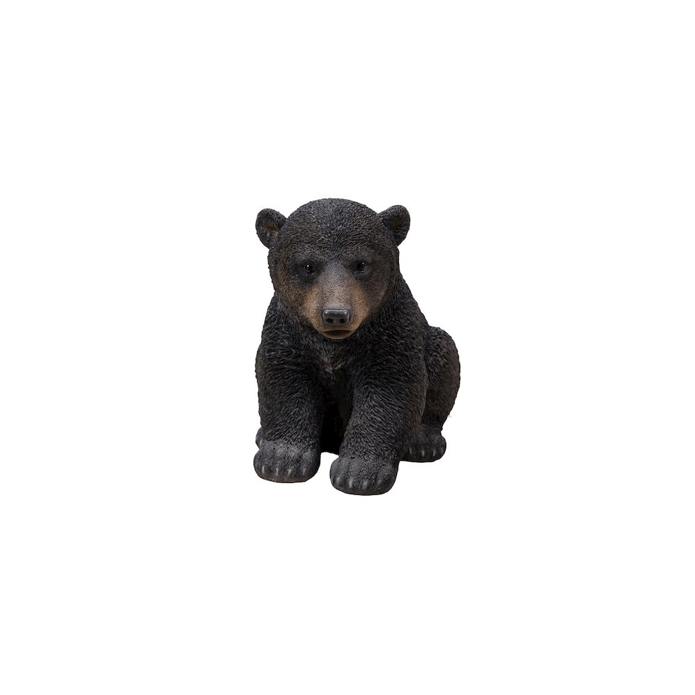 Sitting Black Bear Cub Statue. Picture 2