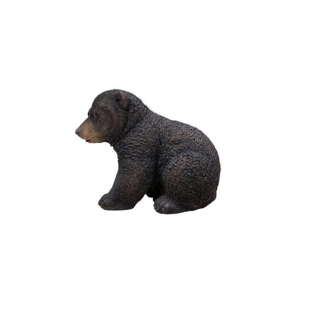 Sitting Black Bear Cub Statue. Picture 4
