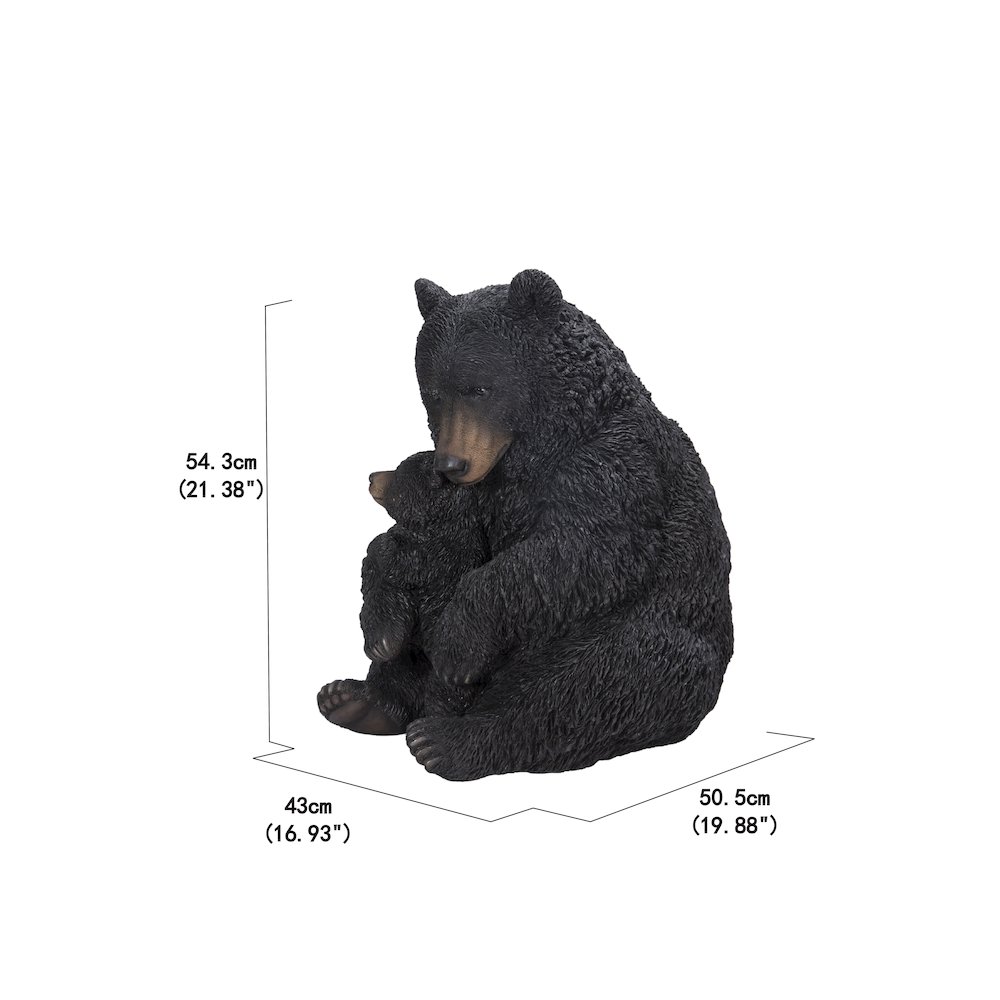 Large Black Bear Mother & Child Embracing. Picture 5