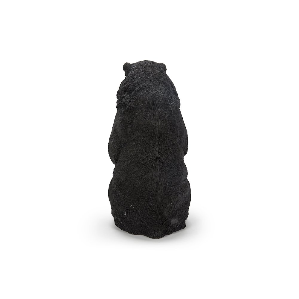 Cuddling Mother And Baby Bear Garden Statue - Black. Picture 3