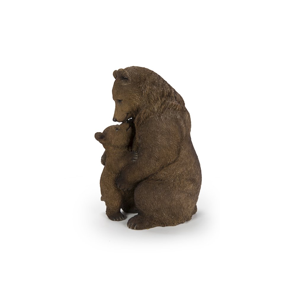 Cuddling Mother And Baby Bear Garden Statue - Brown. Picture 2