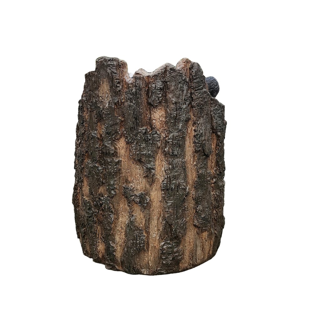 Stump Cubs Duo: Playful Polyresin Black Bear Figurine Set. Picture 5