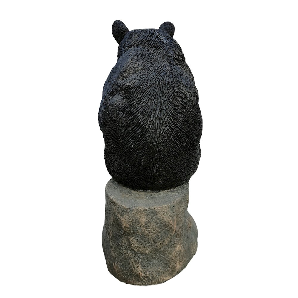 Onyx Contemplation: Intriguing Black Polyresin Thinking Bear Figurine. Picture 5