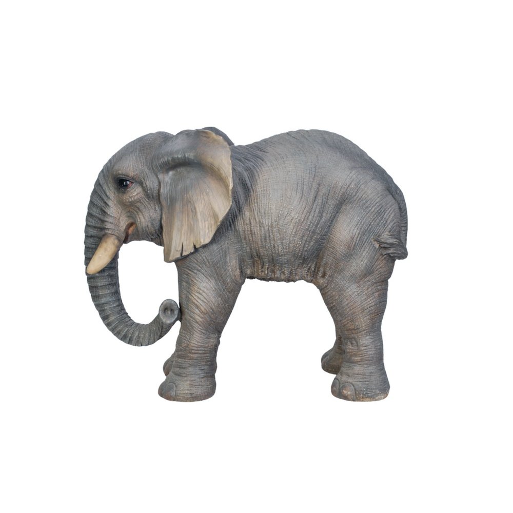 Elephant Standing W/Trunk Down Statue. Picture 3