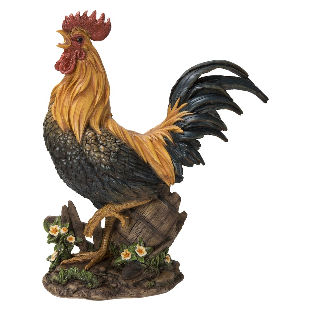 Large Cock On A Wood Barrel. Picture 2