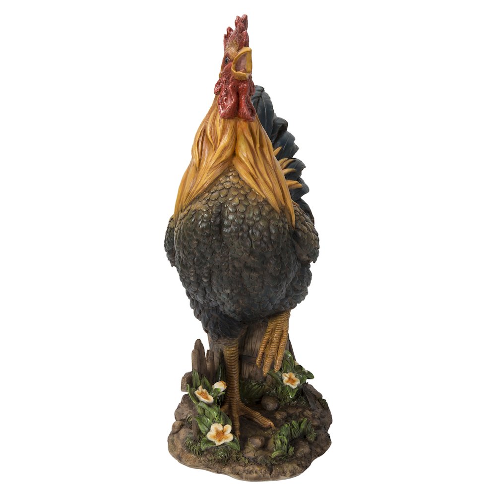 Large Cock On A Wood Barrel. Picture 1