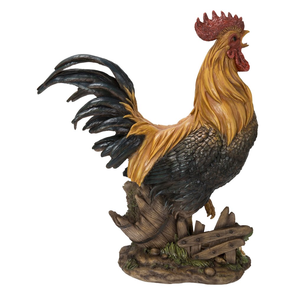 Large Cock On A Wood Barrel. Picture 3
