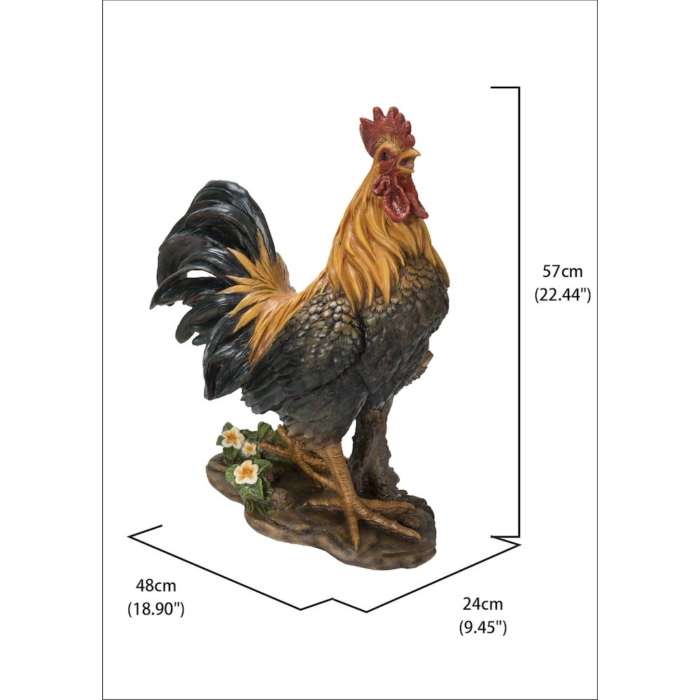 Large Cock On A Wood Barrel. Picture 5