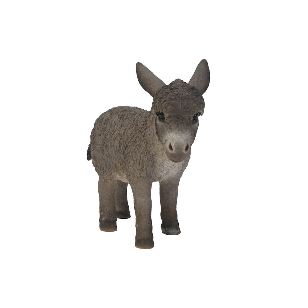 Standing Grey Donkey Looking Right Statue. Picture 2