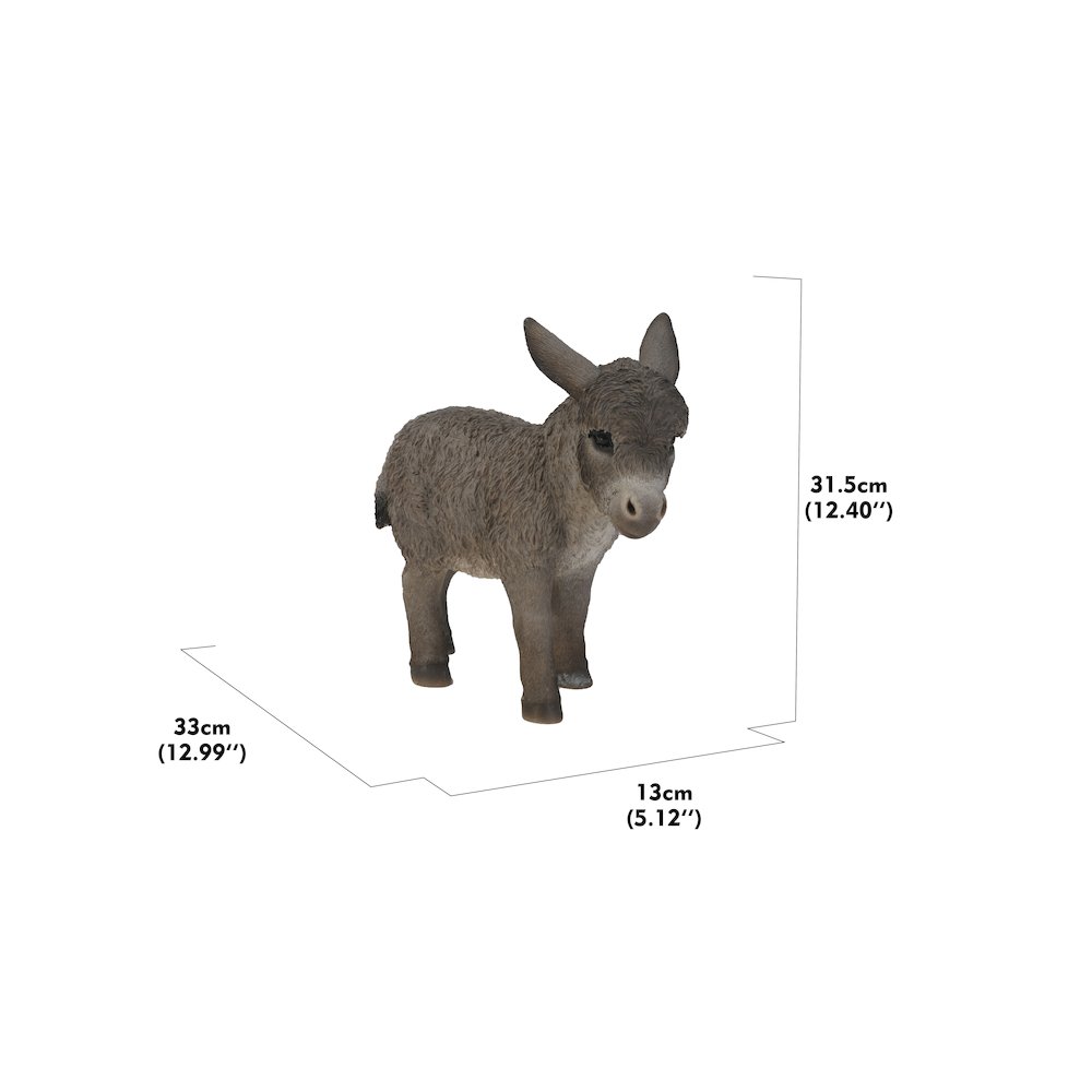 Standing Grey Donkey Looking Right Statue. Picture 5