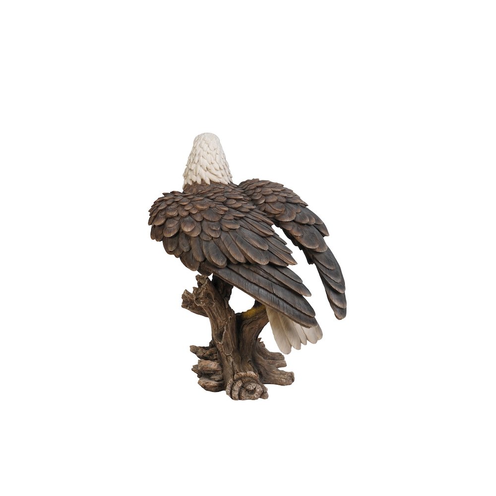 Bald Eagle On Stump W/Wings Out Statue. Picture 3
