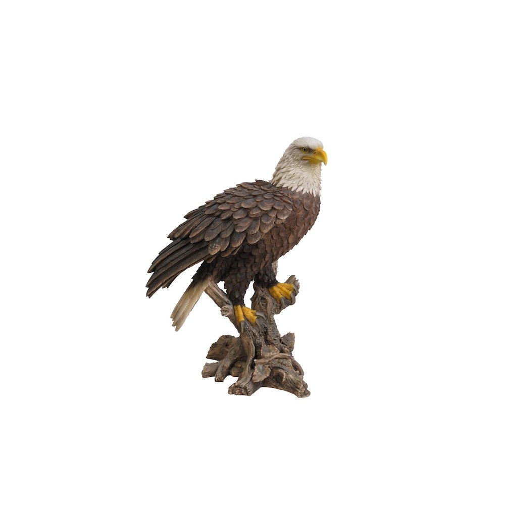 Bald Eagle On Stump W/Wings Out Statue. Picture 4