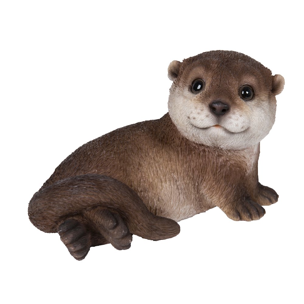 Otter Laying Back Statue. Picture 2