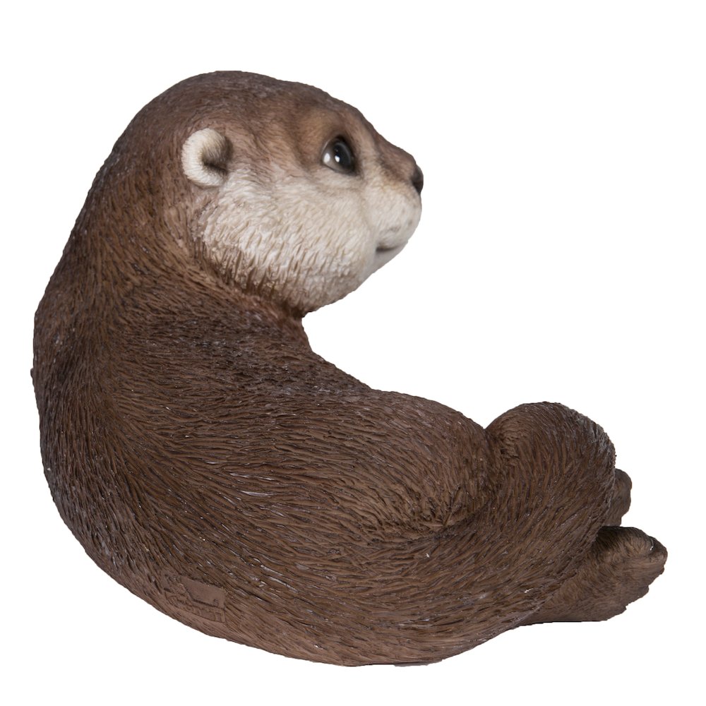 Otter Laying Back Statue. Picture 1
