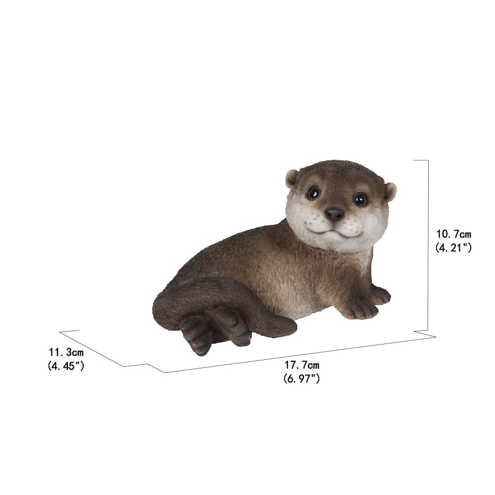 Otter Laying Back Statue. Picture 5