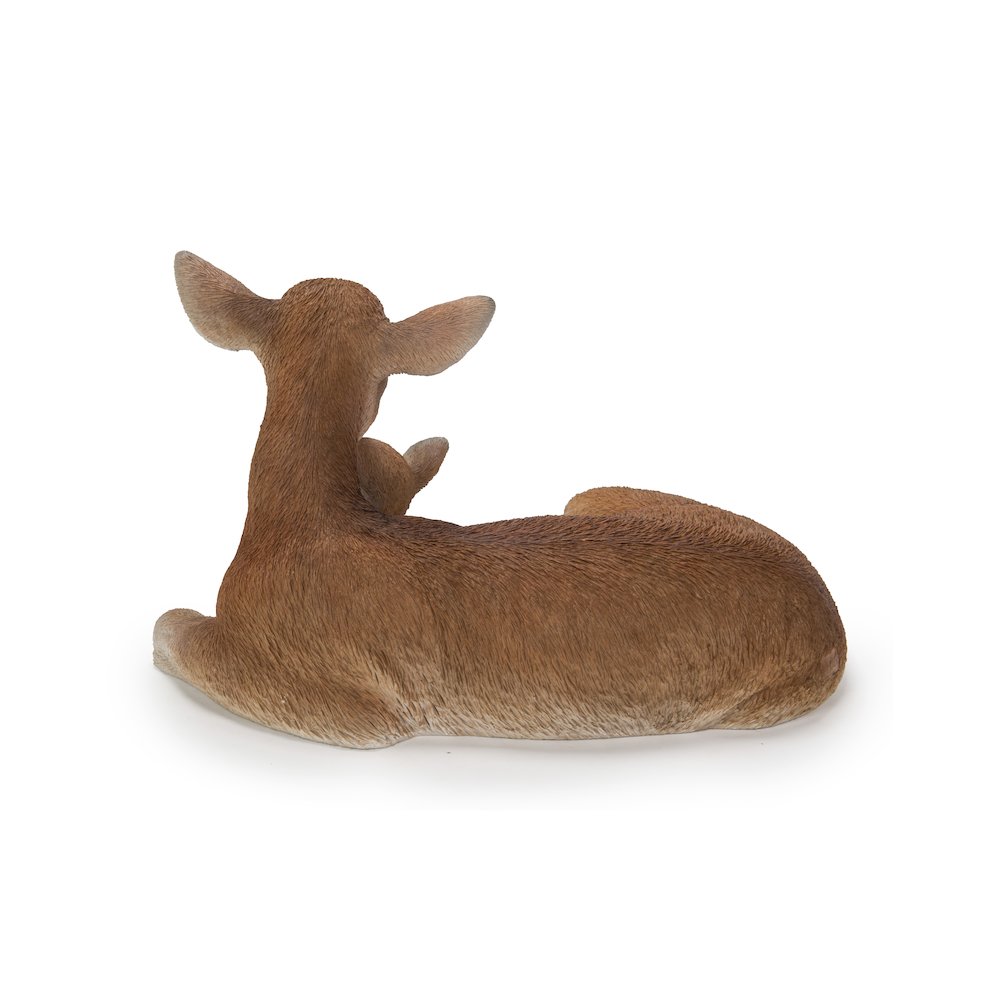 Cuddling Mother And Baby Deer Garden Statue. Picture 3