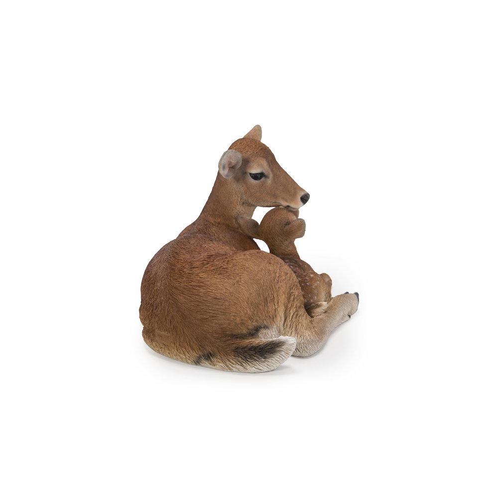 Cuddling Mother And Baby Deer Garden Statue. Picture 1