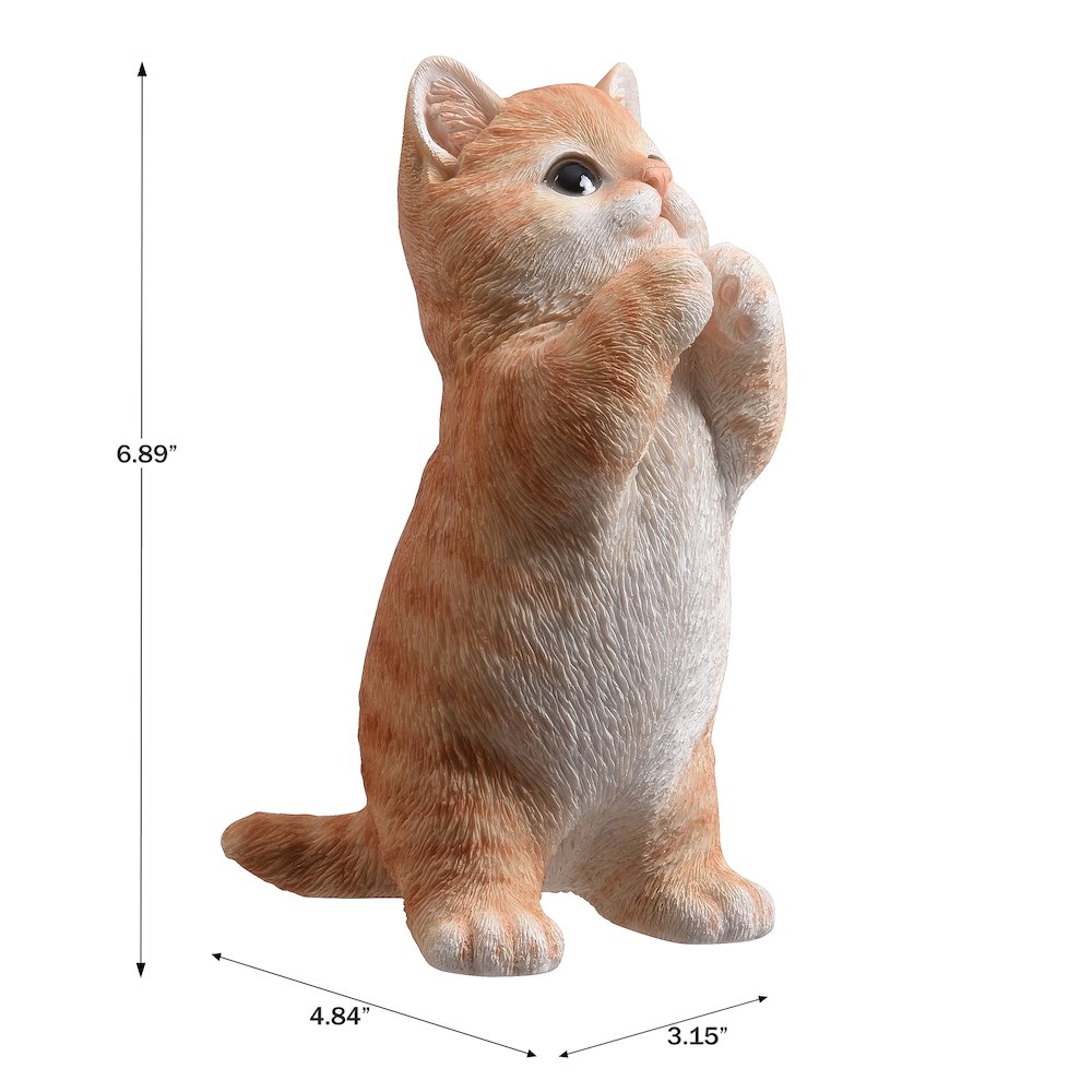 7" H Orange Tabby Cat Praying. Picture 3