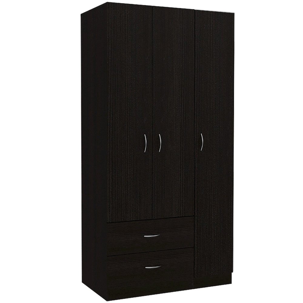 Austral Three Door Armoire Black MDF. Picture 1
