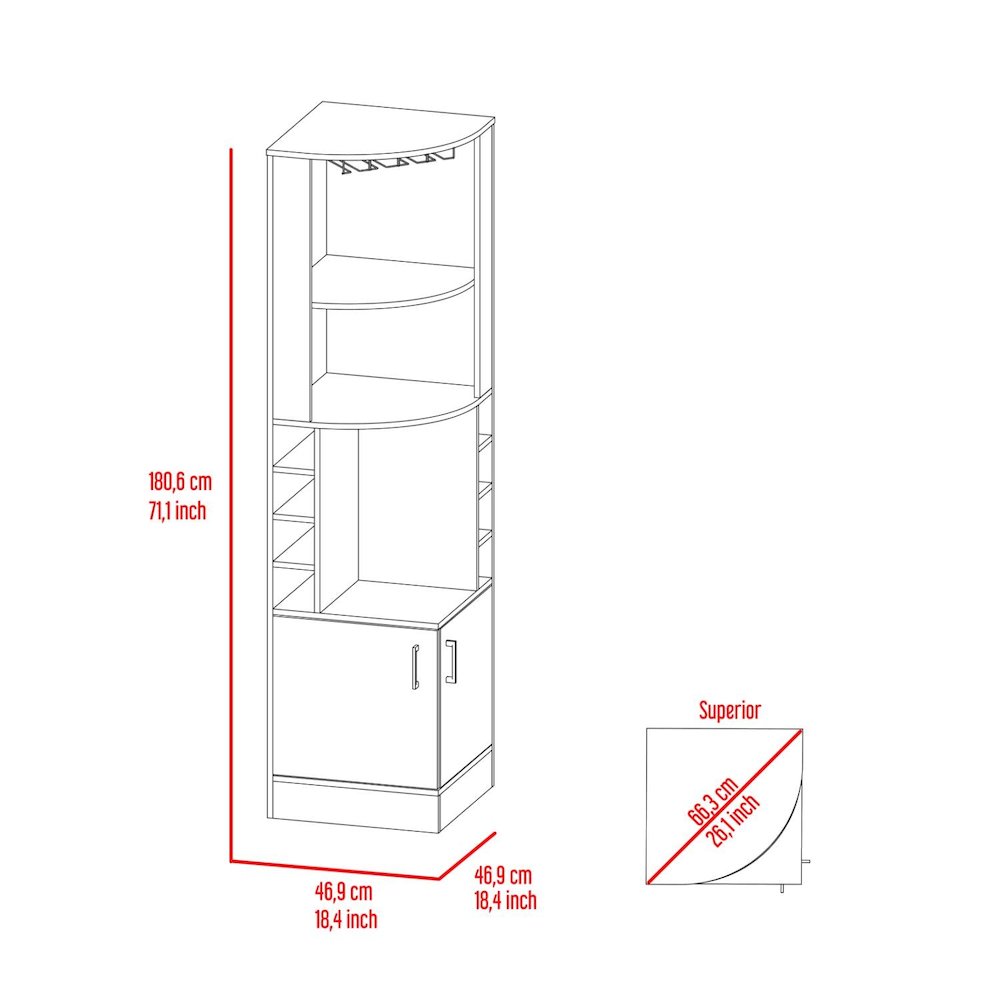 Syrah Bar Cabinet Dark Walnut MDF. Picture 4