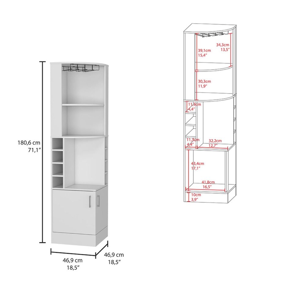 Syrah Bar Cabinet White MDF. Picture 4