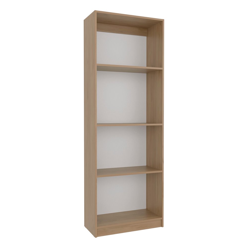 Home 5 Shelves Bookcase Natural Oak MDF. Picture 1