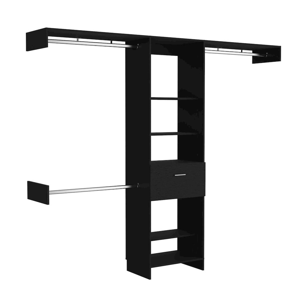 Manchester 250 Closet System Black MDF. Picture 1