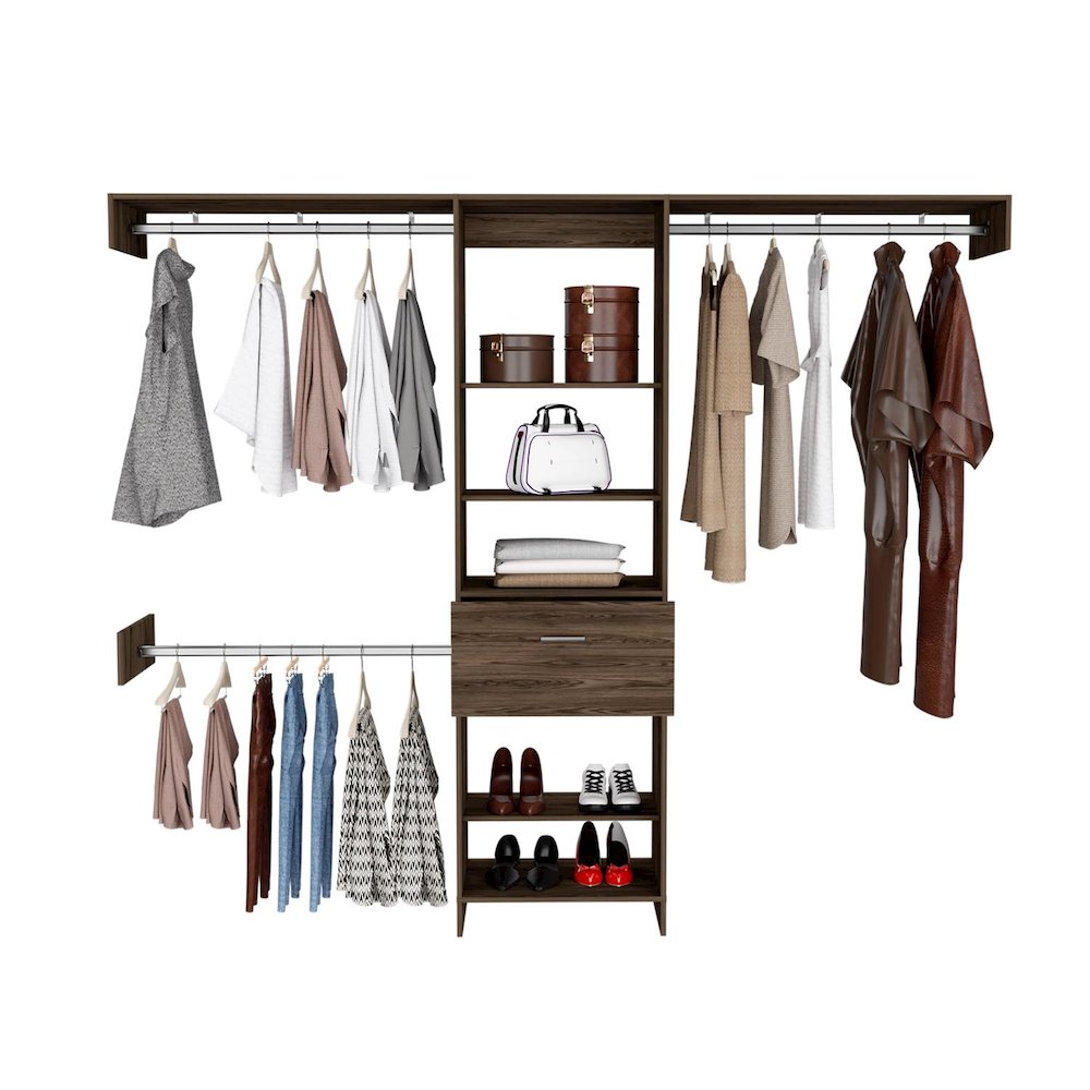 Manchester 250 Closet System Dark Walnut MDF. Picture 2
