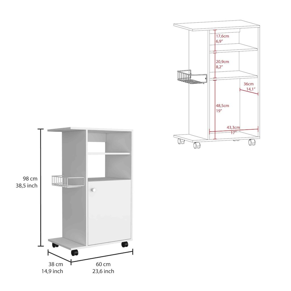 Clip Kitchen Cart White MDF. Picture 4