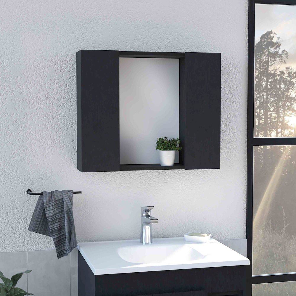 Medicine Cabinets Black MDF. Picture 3