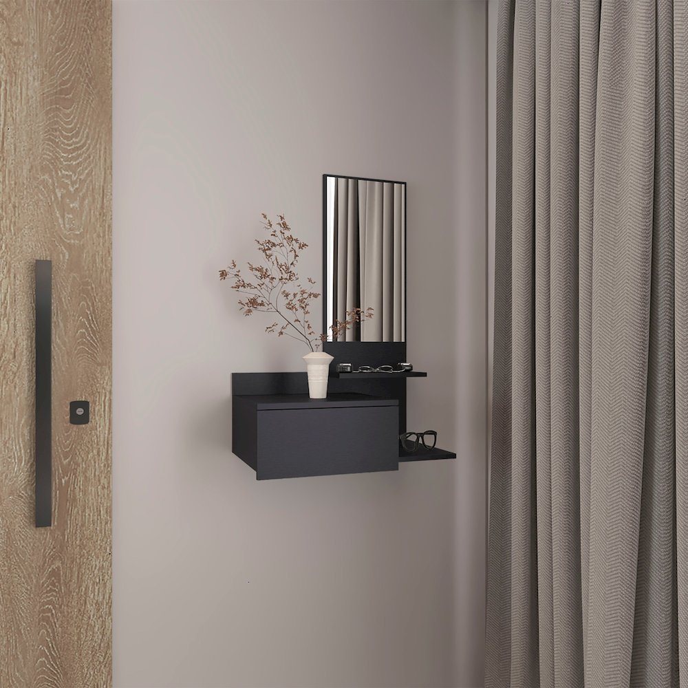 Vienna Floating Console Table Black Wengue MDF. Picture 4
