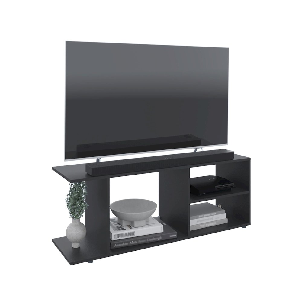 Goodwood Tv Stand Black MDF. Picture 1