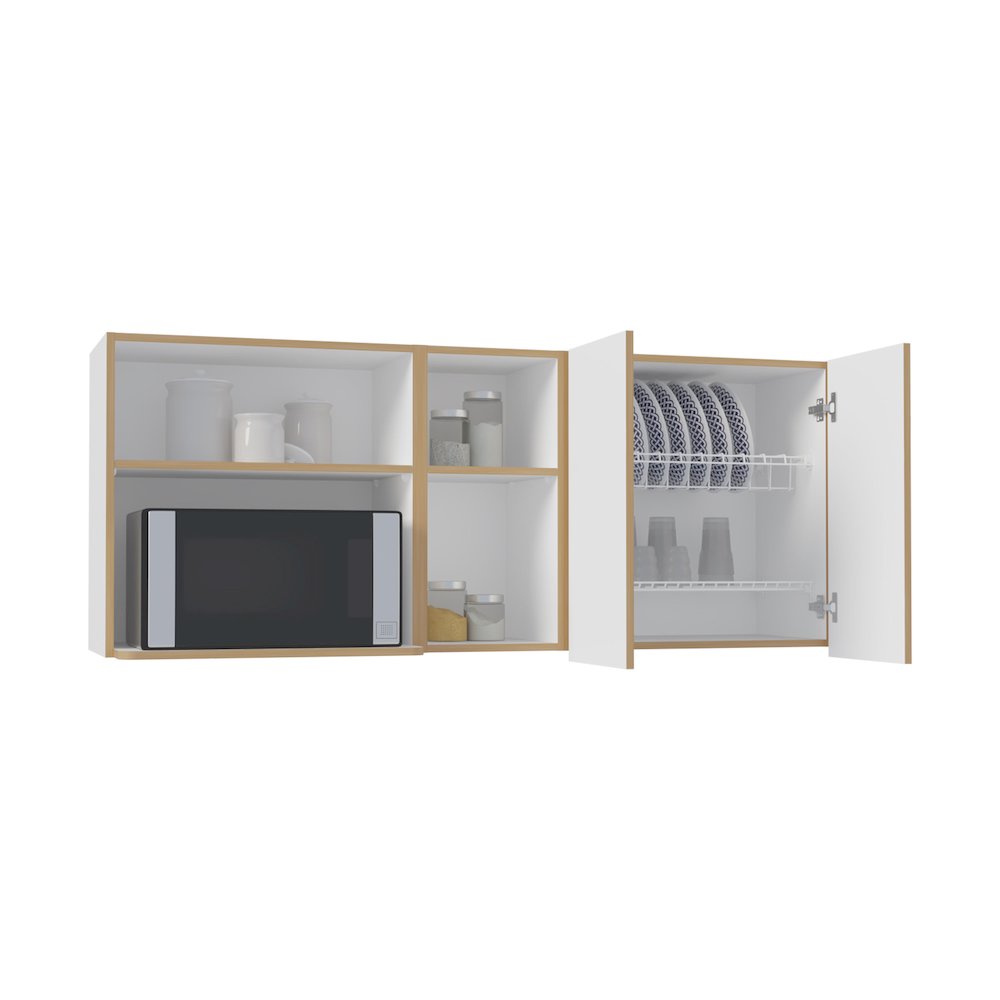 Corinto Wall Cabinet White - Natural Oak MDF. Picture 2