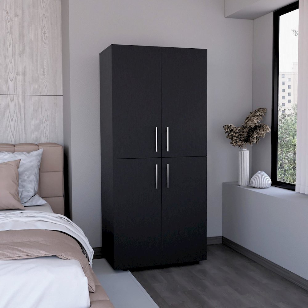 Hazel Armoire Black MDF. Picture 4