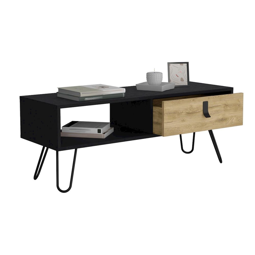 Huna Coffee Table Black / Macadamia MDF. Picture 2