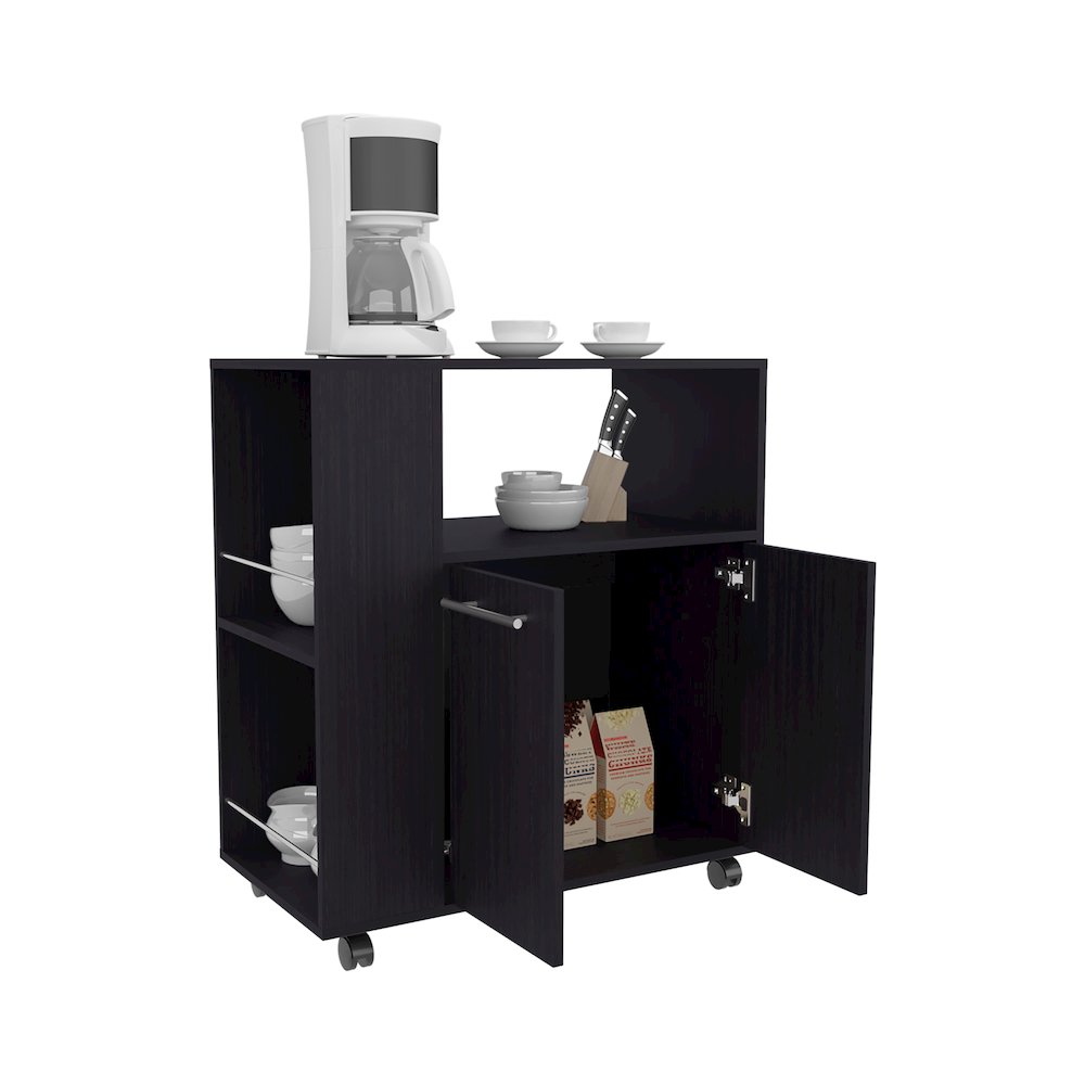Eldon Kitchen Cart Black Wengue MDF. Picture 2
