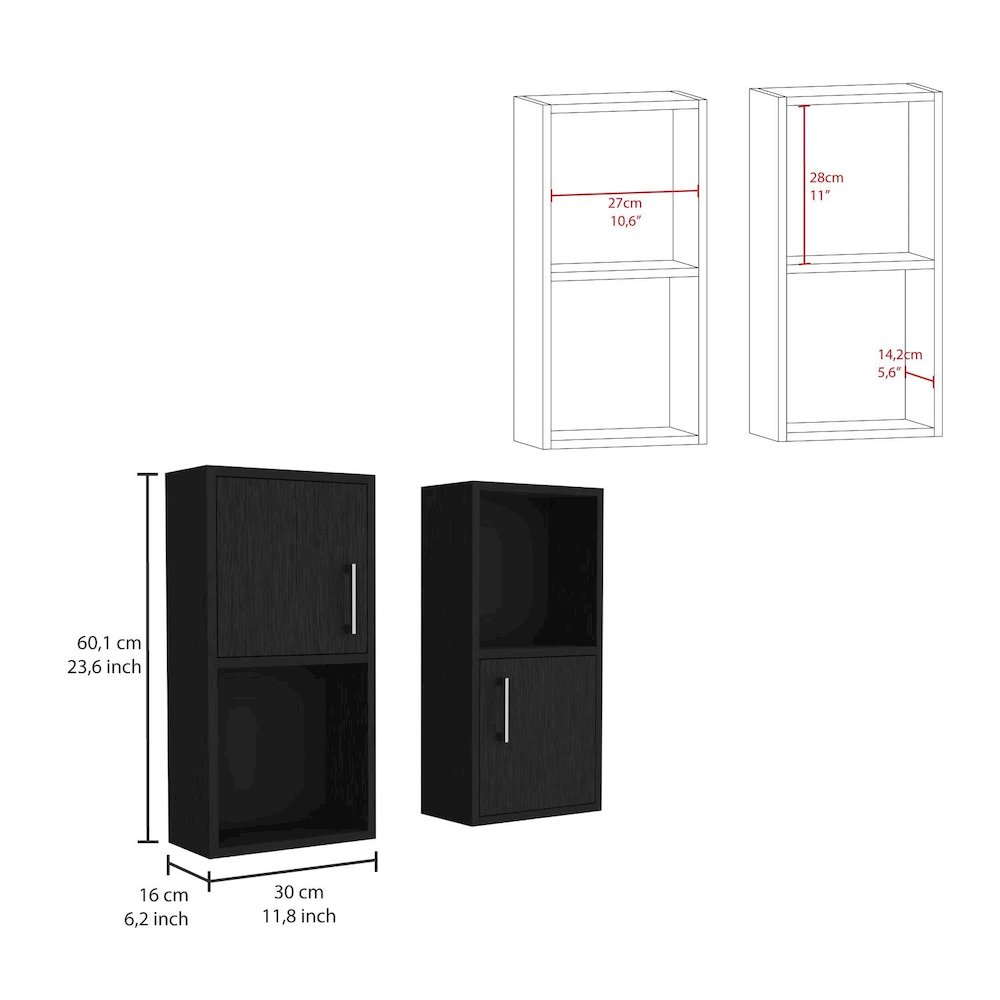 Oba Medicine Cabinet Black MDF. Picture 4