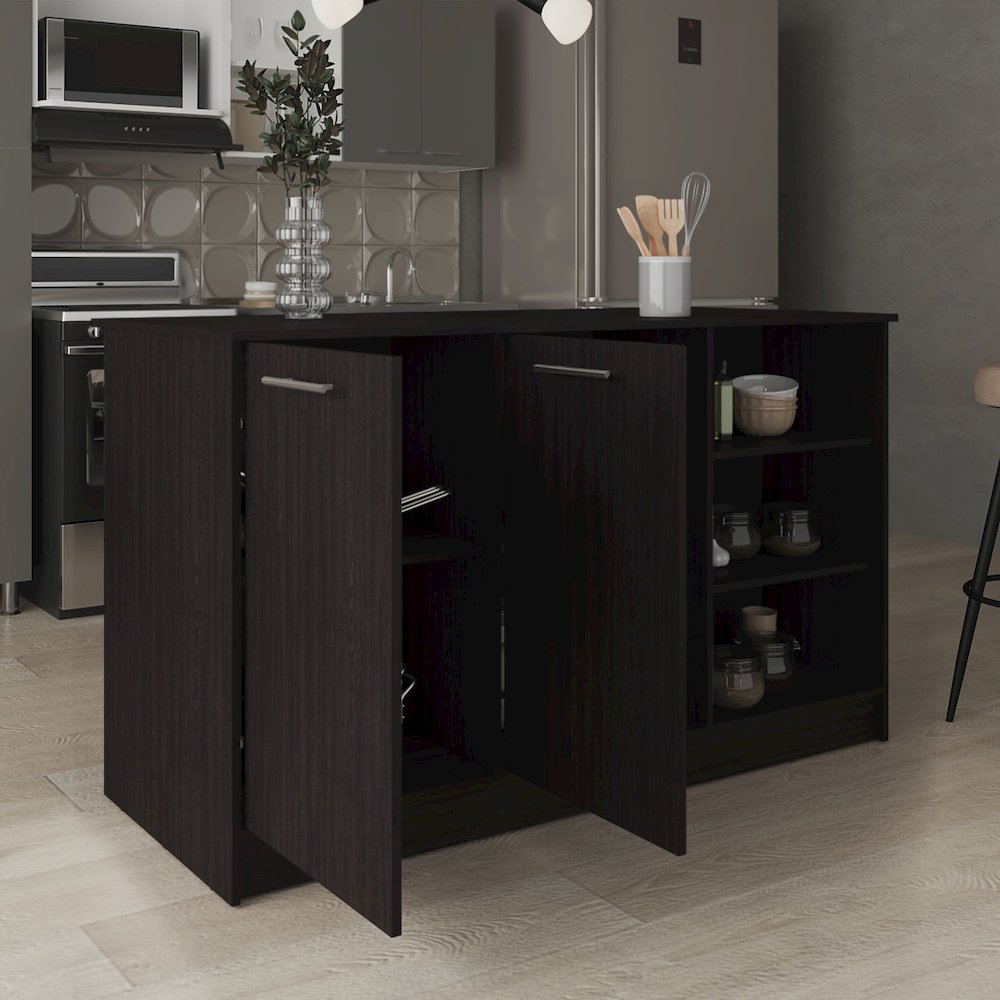 Maine Desk With Hutch Black MDF. Picture 1
