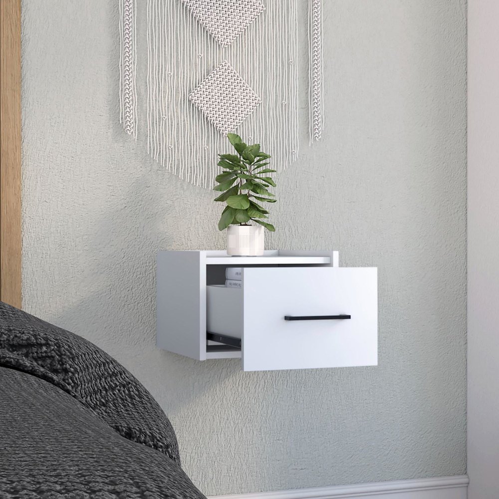 Boa Floating Nightstand White MDF. Picture 5