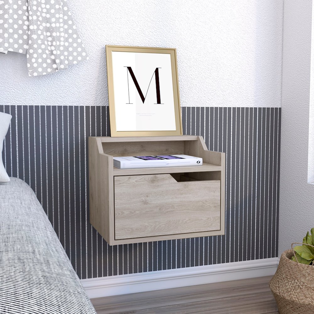 St Angelo Medicine Cabinet Light Oak / White MDF. Picture 3