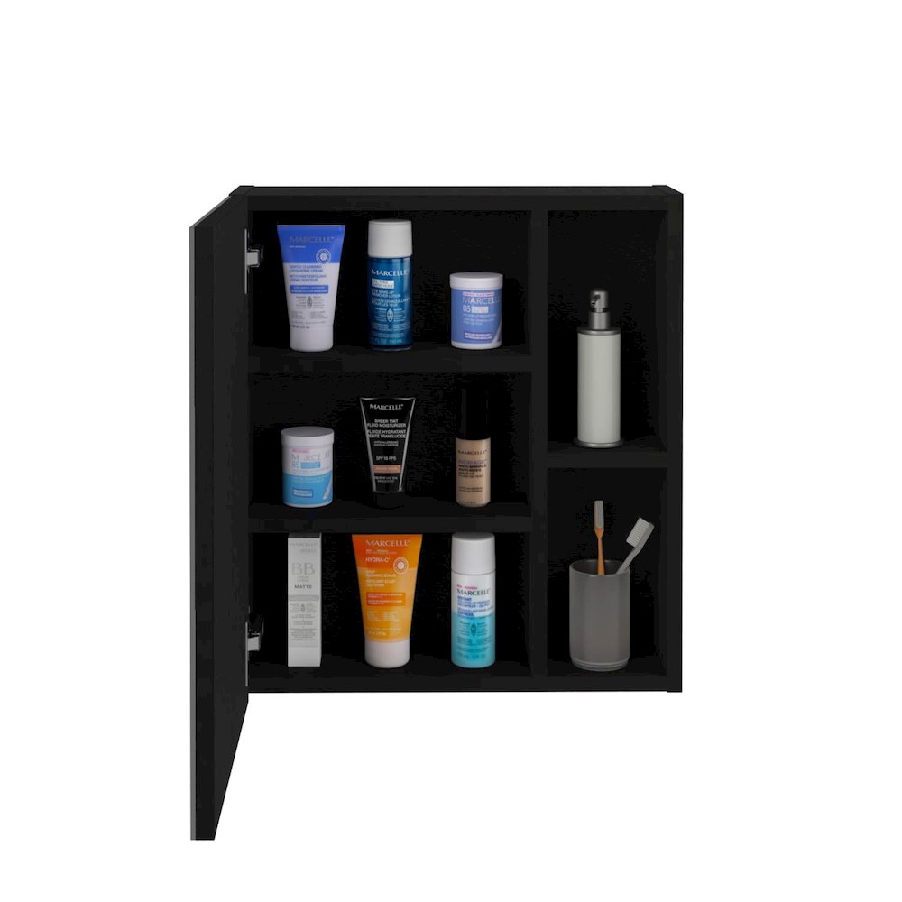 Labelle Medicine Cabinet Black MDF. Picture 2