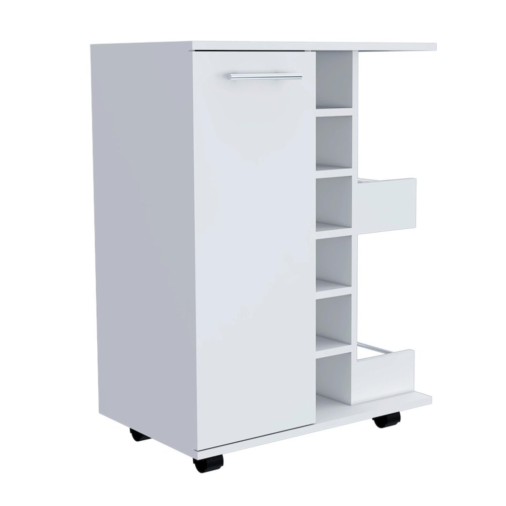 Bar Cart White MDF. Picture 1