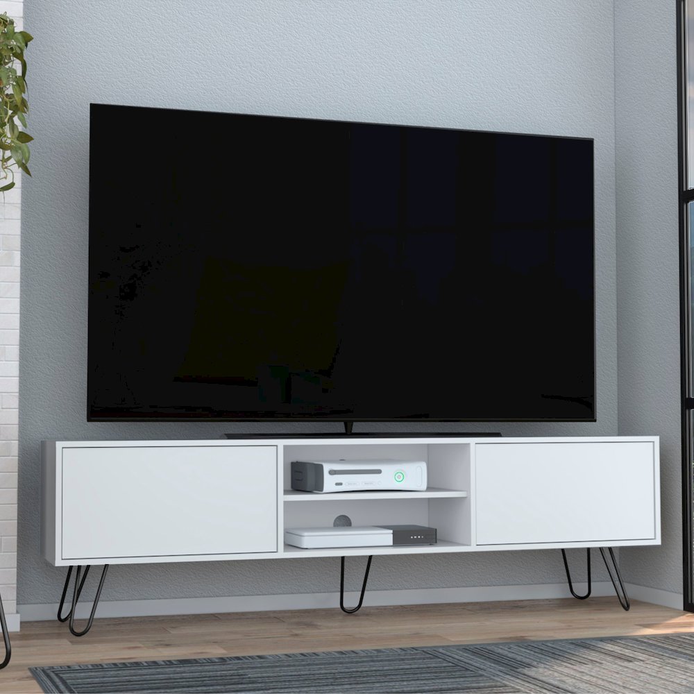 Vassel TV Stand White MDF. Picture 3