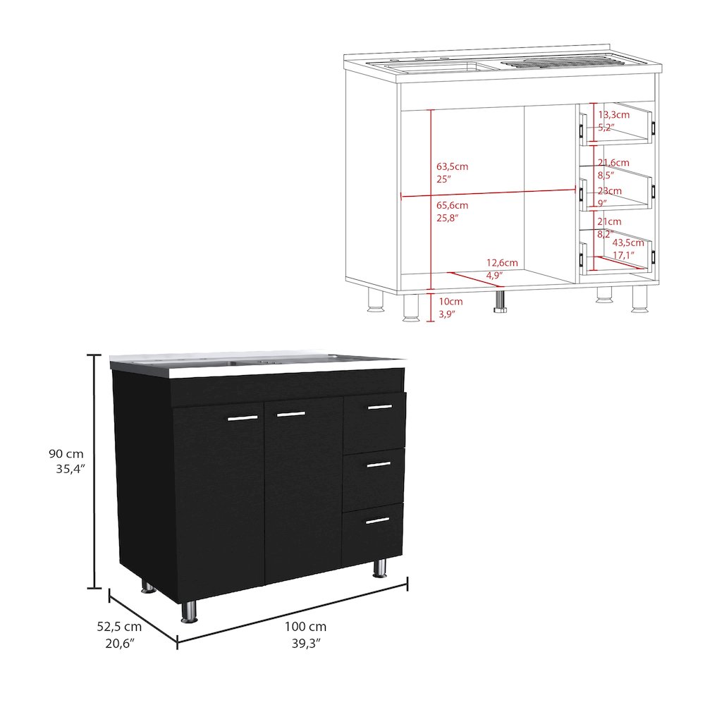 Vizcaya Desk Black MDF. Picture 5