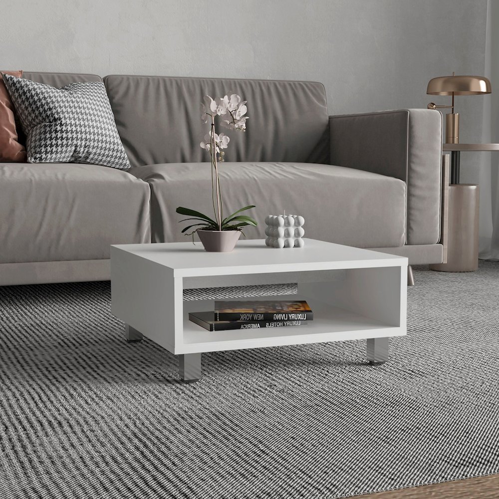 Eclipse Low Coffe Table White MDF. Picture 4