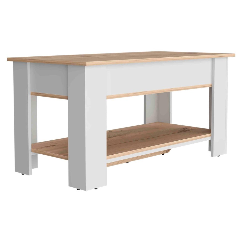 Entryway Benches Light Oak / White MDF. Picture 1