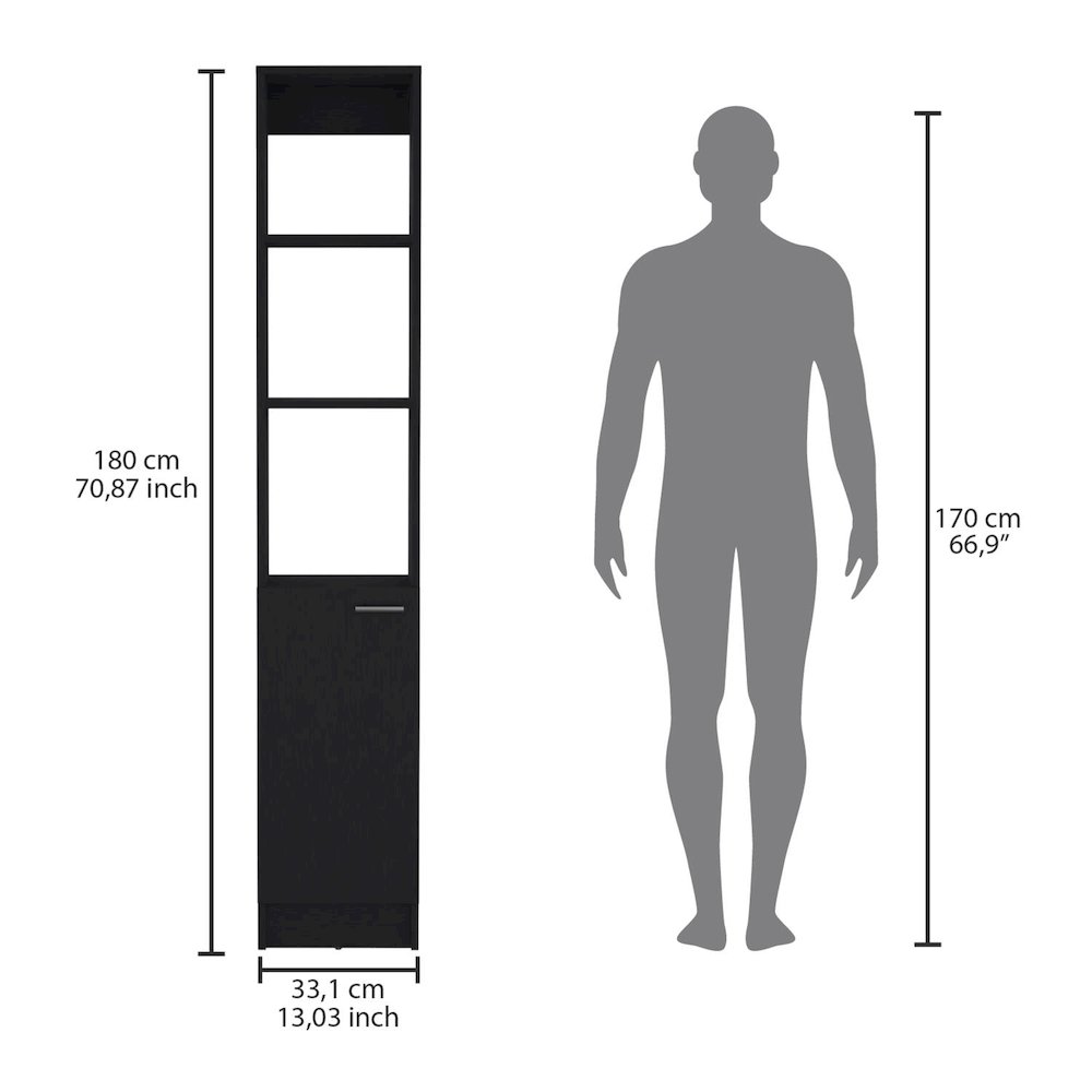 Parks Linen Cabinet Black MDF. Picture 2
