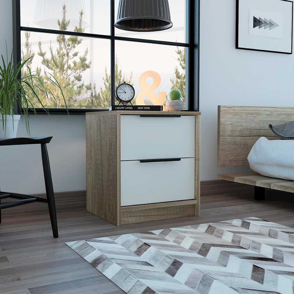 Kaia Nightstand White / Pine MDF. Picture 3