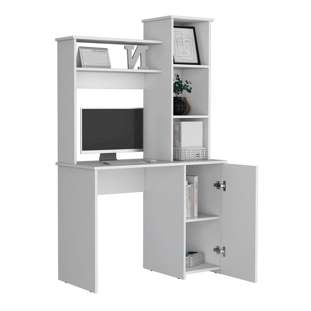 Carson Computer Desk with Hutch White MDF. Picture 2