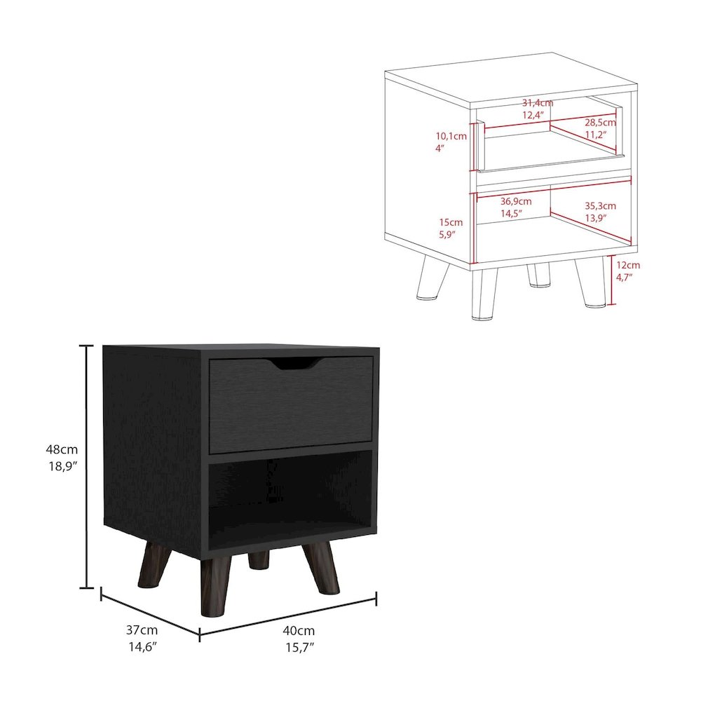 Crail Nightstand Black MDF. Picture 4